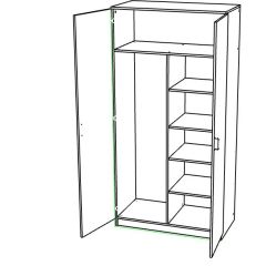 Шкаф двухдверный распашной в Добрянке - dobryanka.mebel24.online | фото