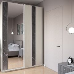 Шкаф-купе 1300 серии SILVER S3+S4+B2+PL4 (2 ящика+F обр.штанга) профиль «Серебро» в Добрянке - dobryanka.mebel24.online | фото