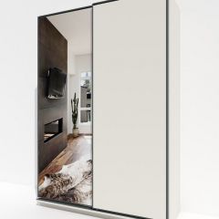 Шкаф-купе 1400 серии SOFT D1+D3+B2+PL1 (2 ящика+1штанга) профиль «Графит» в Добрянке - dobryanka.mebel24.online | фото