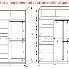 Шкаф-купе 1400 серии SOFT D8+D2+B2+PL4 (2 ящика+F обр.штанга) профиль «Графит» в Добрянке - dobryanka.mebel24.online | фото 7