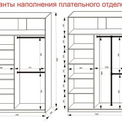 Шкаф-купе 1400 серии SOFT D8+D2+B2+PL4 (2 ящика+F обр.штанга) профиль «Капучино» в Добрянке - dobryanka.mebel24.online | фото 7