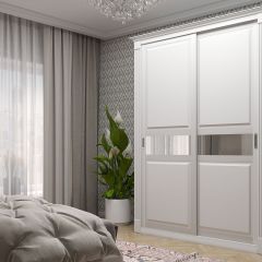 Шкаф-купе 1500 серии NEW CLASSIC K2+K2+B2+PL2(2 ящика+1 штанга+1 полка) профиль «Капучино» в Добрянке - dobryanka.mebel24.online | фото