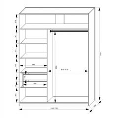 Шкаф-купе 1500 серии NEW CLASSIC K3+K3+B2+PL1 (2 ящика+1 штанга) профиль «Капучино» в Добрянке - dobryanka.mebel24.online | фото 3