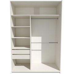 Шкаф-купе 1600 серии SOFT D6+D6+B2+PL3 (2 ящика+2штанги) профиль «Капучино» в Добрянке - dobryanka.mebel24.online | фото 2