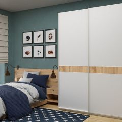 Шкаф-купе 1600 серии SOFT D6+D6+B2+PL3 (2 ящика+2штанги) профиль «Капучино» в Добрянке - dobryanka.mebel24.online | фото