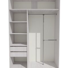Шкаф-купе 1700 серии SILVER S3+S4+B2+PL4 (2 ящика+F обр.штанга) профиль «Серебро» в Добрянке - dobryanka.mebel24.online | фото 2