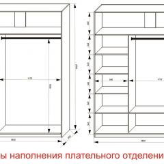 Шкаф-купе 1800 серии SOFT D6+D6+B2+PL3 (2 ящика+2штанги) профиль «Капучино» в Добрянке - dobryanka.mebel24.online | фото 7