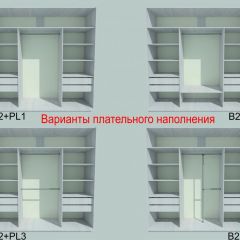 Шкаф-купе 1950 серии SILVER S5+S5+S5 B22+PL4 (по 2 ящика лев/прав+F обр.штанга) профиль «Серебро» в Добрянке - dobryanka.mebel24.online | фото 6