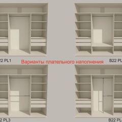 Шкаф-купе 2100 серии SOFT D4+D4+D4+B22+PL1 (по 2 ящика лев/прав+1штанга) профиль «Графит» в Добрянке - dobryanka.mebel24.online | фото 5