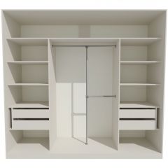 Шкаф-купе 2450 серии NEW CLASSIC K1+K1+K1+B22+PL4 (по 2 ящика лев/прав+F обр.штанга) профиль «Капучино» в Добрянке - dobryanka.mebel24.online | фото 2