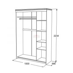 Шкаф-купе 3-х дверный Ольга-13 (1500) в Добрянке - dobryanka.mebel24.online | фото 2