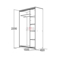 МИРАЖ 15.1 (620) Шкаф для платья и белья в Добрянке - dobryanka.mebel24.online | фото 2