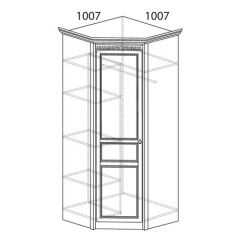 Шкаф угловой №183 "Лючия" Фасад зеркало (Угол 1007*1007) Дуб оксфорд в Добрянке - dobryanka.mebel24.online | фото 2