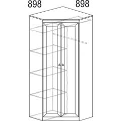 Шкаф угловой №606 Инна (угол 898*898) Денвер темный в Добрянке - dobryanka.mebel24.online | фото 3