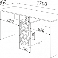 Стол двойной ОСТИН М13 (ЯШС) в Добрянке - dobryanka.mebel24.online | фото 2