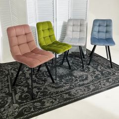 Стул CHILLI SQUARE BLUVEL-03 светло-серый, велюр / черный каркас М-City в Добрянке - dobryanka.mebel24.online | фото 5