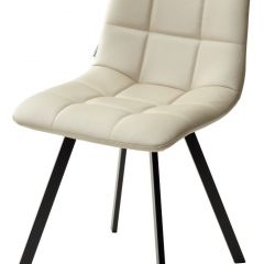 Стул CHILLI SQUARE HK017-02 серо-бежевый, PU/ черный каркас М-City в Добрянке - dobryanka.mebel24.online | фото