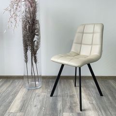 Стул CHILLI SQUARE HK017-02 серо-бежевый, PU/ черный каркас М-City в Добрянке - dobryanka.mebel24.online | фото 2