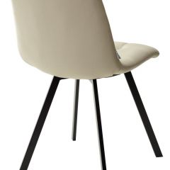 Стул CHILLI SQUARE HK017-02 серо-бежевый, PU/ черный каркас М-City в Добрянке - dobryanka.mebel24.online | фото 4