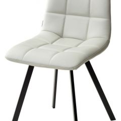 Стул CHILLI SQUARE HK017-03 светло-серый, PU/ черный каркас М-City в Добрянке - dobryanka.mebel24.online | фото