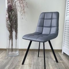 Стул CHILLI SQUARE HK017-09 серо-черничный, PU/ черный каркас М-City в Добрянке - dobryanka.mebel24.online | фото 5