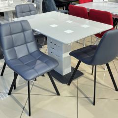 Стул CHILLI SQUARE HK017-09 серо-черничный, PU/ черный каркас М-City в Добрянке - dobryanka.mebel24.online | фото 6