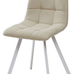 Стул CHILLI SQUARE UF860-01B бежевый, ткань/ белый каркас М-City в Добрянке - dobryanka.mebel24.online | фото