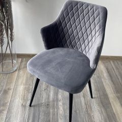 Стул HERMAN 360 град. СЕРЫЙ #27, велюр / черный каркас М-City в Добрянке - dobryanka.mebel24.online | фото
