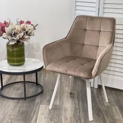 Стул MAVERICK 360 град. поворот. BLUVEL-40 BEIGE/ белый каркас, М-City в Добрянке - dobryanka.mebel24.online | фото 2