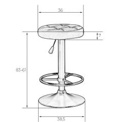 Табурет барный DOBRIN BRUNO LM-5008 (бело-чёрный) в Добрянке - dobryanka.mebel24.online | фото 2