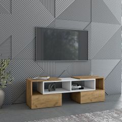 Тумба раздвижная (ЛДСП дуб крафт золотой/белый) в Добрянке - dobryanka.mebel24.online | фото 3