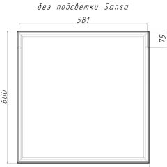 Зеркало Corsica 600х600 black без подсветки Sansa (SB1064Z) в Добрянке - dobryanka.mebel24.online | фото 4