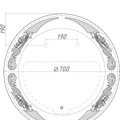 Зеркало Канберра 700х700 с подсветкой Домино (GL7032Z) в Добрянке - dobryanka.mebel24.online | фото 8