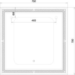 Зеркало Паликир 700х700 с подсветкой Домино (GL7051Z) в Добрянке - dobryanka.mebel24.online | фото 6