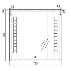 Зеркало Quadro 70 alum с подсветкой Sansa (SQ1016Z) в Добрянке - dobryanka.mebel24.online | фото 6