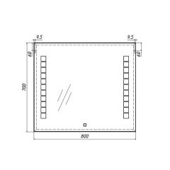 Зеркало Quadro 80 alum с подсветкой Sansa (SQ1017Z) в Добрянке - dobryanka.mebel24.online | фото 7