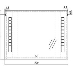 Зеркало Quadro 90 alum с подсветкой Sansa (SQ1018Z) в Добрянке - dobryanka.mebel24.online | фото 7