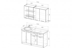 АНТИКА Кухонный гарнитур Медиум 2 (1400 мм) в Добрянке - dobryanka.mebel24.online | фото 2