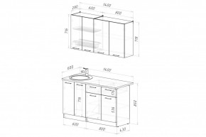 АСАЯ Кухонный гарнитур Медиум 1400 мм в Добрянке - dobryanka.mebel24.online | фото 2