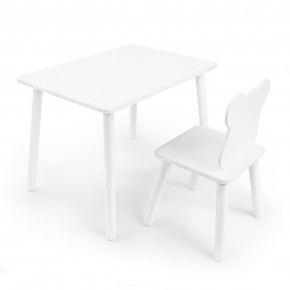 Детский комплект стол и стул «Мишка» Rolti Baby (белый/белый, массив березы/мдф) в Добрянке - dobryanka.mebel24.online | фото