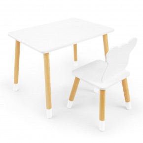 Детский комплект стол и стул «Мишка» Rolti Baby (белый/береза, массив березы/мдф) в Добрянке - dobryanka.mebel24.online | фото