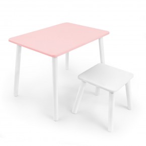 Детский комплект стол и табурет Rolti Baby (розовая столешница/белое сиденье/белые ножки) в Добрянке - dobryanka.mebel24.online | фото