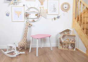 Детский стол Rolti Baby «Облачко»  (розовый/белый, массив березы/мдф) в Добрянке - dobryanka.mebel24.online | фото 1