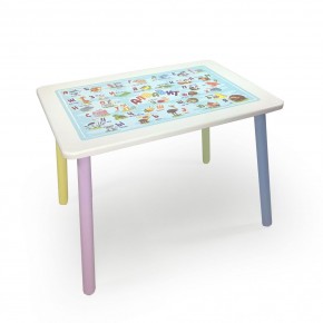 Детский стол с накладкой Алфавит (Белый/Цветной) в Добрянке - dobryanka.mebel24.online | фото 1
