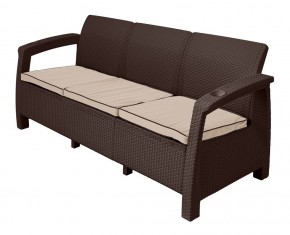 Диван Yalta Premium Sofa 3 Set (Ялта) шоколадный (+подушки под спину) в Добрянке - dobryanka.mebel24.online | фото