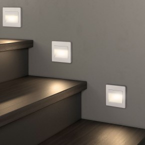 DK3050-WH Светильник встраиваемый в стену, IP 20, LED 3000, 1 Вт, белый, пластик в Добрянке - dobryanka.mebel24.online | фото 6