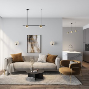 DK5060-BK+SG Бра ORBIT, IP20, 3000К, LED, 10 Вт, черный + сатинированное золото, алюминий в Добрянке - dobryanka.mebel24.online | фото 5