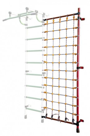 Дополнительная стойка к пристенному ДСК с сеткой для лазания, цв. красный в Добрянке - dobryanka.mebel24.online | фото 1