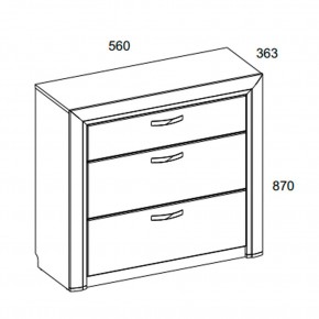 Комод 3S/56, OLIVIA, цвет вудлайн крем/дуб анкона в Добрянке - dobryanka.mebel24.online | фото 3