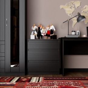 Комод КАСТОР с тремя ящиками, цвет Дуб Венге в Добрянке - dobryanka.mebel24.online | фото 3